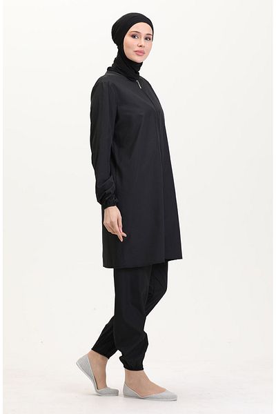 sefamerve Hijab-Badebekleidungstasche mit Reißverschluss, Geschenk 9003-04, Schwarz