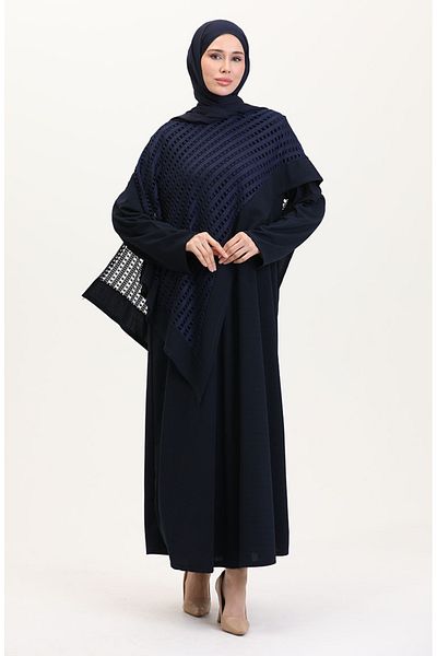 sefamerve Large Size Mesh Suit 5504-02 Navy Blue