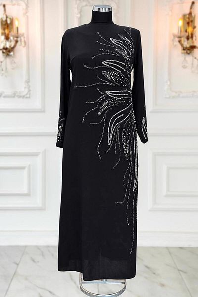 TRENDTESETTÜR ΓΥΝΑΙΚΕΙΟ ΜΑΥΡΟ ΠΕΤΡΙΝΟ ΒΡΑΔΙΝΟ ΦΟΡΕΜΑ T 8063