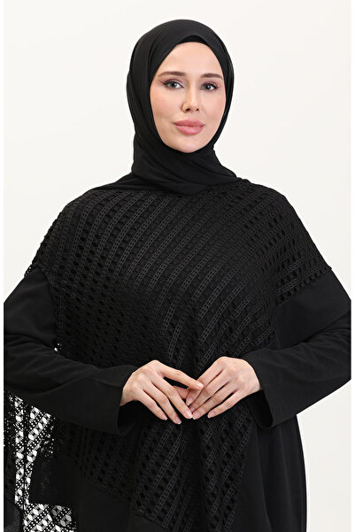 sefamerve Büyük Beden Fileli Takım 5504-01 Siyah