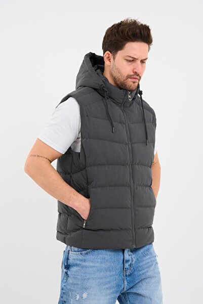 ALEXANDERGARDI Ανδρικό φουσκωτό γιλέκο με αποσπώμενη κουκούλα