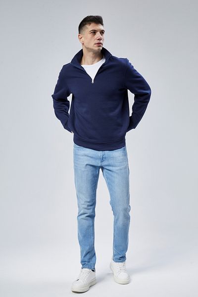 M MOONCOVER Half Zipper Stand Collar Sweatshirt with Fleece Inside