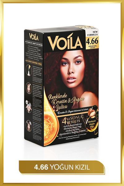 Voila Kadın Besleyici Keratin Kalıcı Yoğun Kızıl 4.66 Saç Boyası