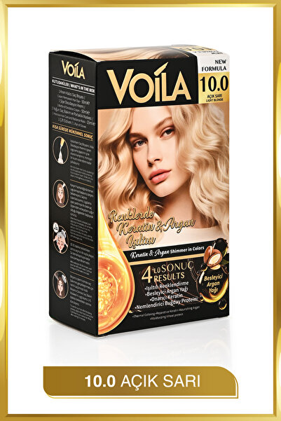 Voila Kadın Besleyici Keratin Kalıcı Açık Sarı 10.0 Saç Boyası