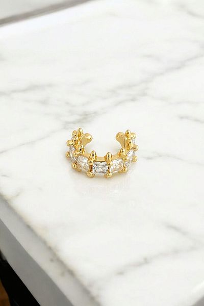 Çlk Accessories Premium Single Square Stone Cartilage Earring 35667