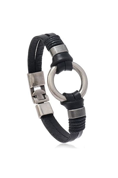 Choice Black Handmade Genuine Leather Bracelet for Men and Women, Simple Bracelet