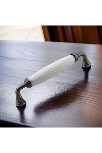 Badem10 Zerrin Porțelan Nichel Antic 128 Mm Mobilier Bucătărie Sertar Dulap Dulap Mâner Capac Mâner Mânere