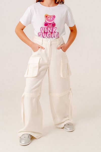 GİYİCEM TEKSTİL Girl's Tunnel Linen Trousers 2570
