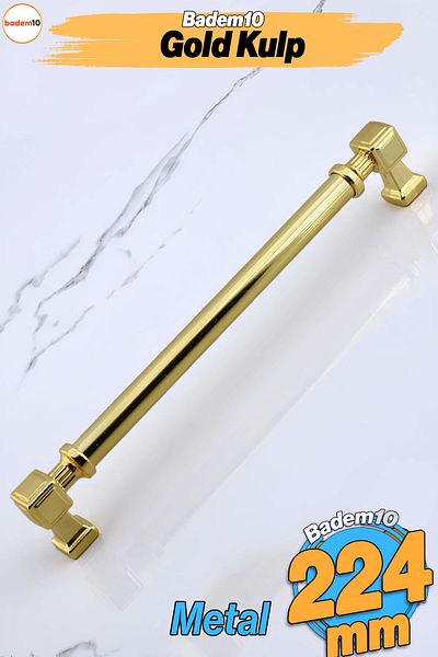 Badem10 Talas Gold Gold 224 Mm Mobilier Bucătărie Sertar Dulap Dulap Capac Mâner Mâner