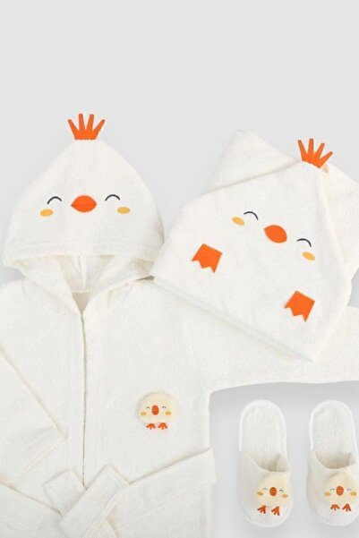 Cantoy Chick Patterned Baby Bathrobe Set