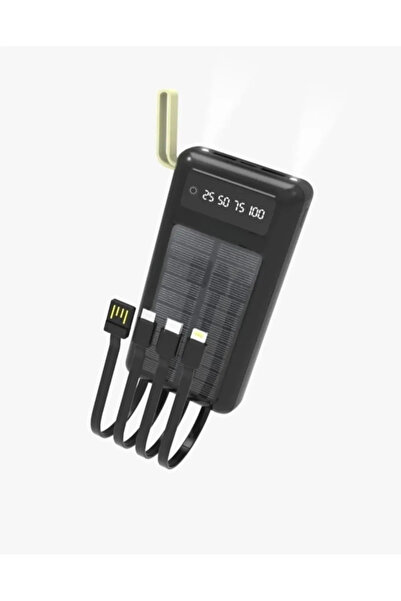 MATECHNO Solar 20.000 Mah Güneş Enerjili Led Işıklı Powerbank Şarj Aleti 2x U...