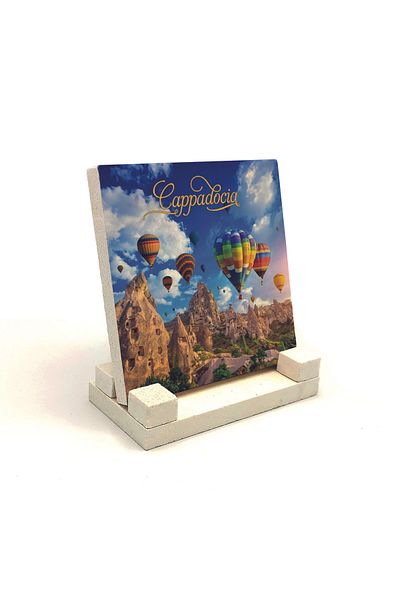 Sadrazam Suport de birou din piatră naturală imprimat Cappadocia 10x10 Krt-157