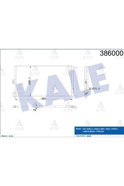 KALE Radiator Air Conditioner Doblo 01-10 1.3Jtd-1.9Jtd / Punto 99-09 1.3Jtd / Idea 03= 1.2-1.3Jtd Kle-386000