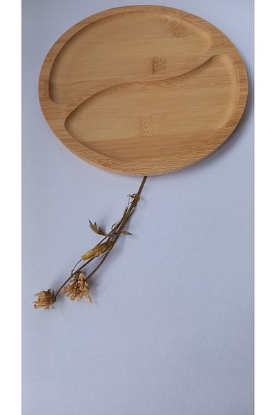 shop Bamboo Round 2 Compartment Presentation Bowl Snack Bowl 20 cm