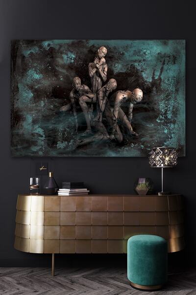 Hediyeler Kapında Varoluşsal Sancılar Kanvas Duvar Tablo 100x140cm