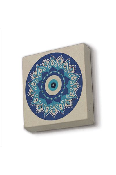 Sadrazam Magnet din piatră naturală imprimat cu model de mărgele de ochi rău 5x5 Kd-57