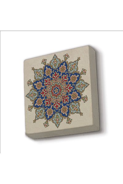 Sadrazam Magnet din piatră naturală imprimat cu model Rumi 5x5 Kd-54
