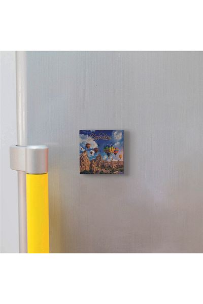 Sadrazam Magnet din piatră naturală imprimat Cappadocia 5x5 Krt-157