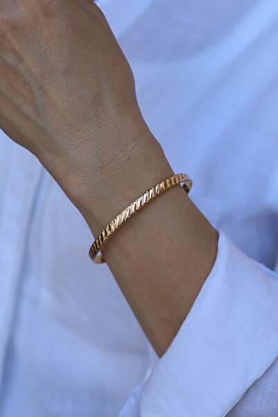 Yenigün Kuyumculuk Hediyelik Yatırımlık Burgu Görünümlü Düz Altın Bilezik