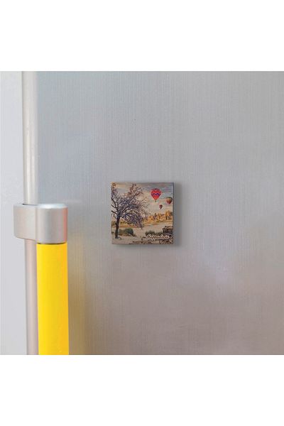 Sadrazam Magnet din piatră naturală imprimat Cappadocia 5x5 Krt-159