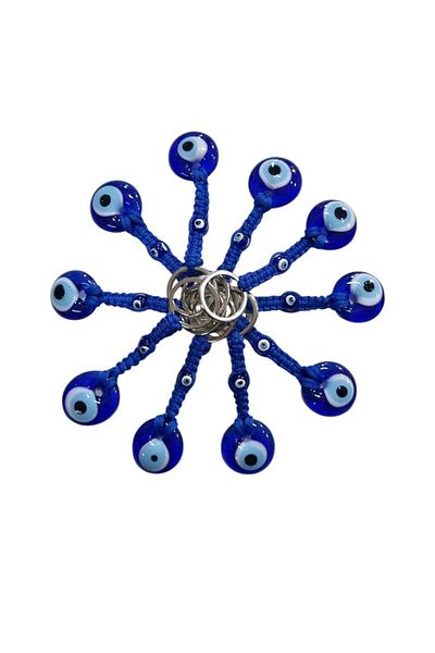 erdoğan hobi Keyring 10 Pcs Evil Eye Keyring Gift Keyring Distribution Ornament Knitted Glass Evil Eye Ornament
