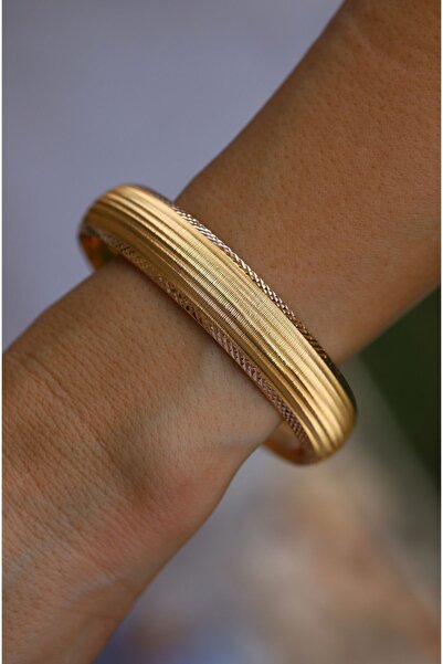 Yenigün Kuyumculuk Hediyelik Yatırımlık Mat Simli Kadın Altın Bilezik