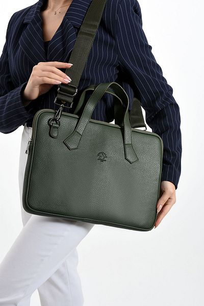 By Hakan Unisex Λεπτή Τσάντα Χαρτοφύλακα και LaptopWest Polo 6078 KHAKI