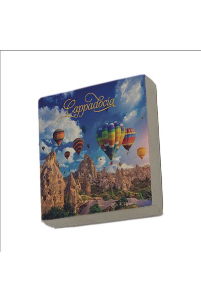 Sadrazam Magnet din piatră naturală imprimat Cappadocia 5x5 Krt-157