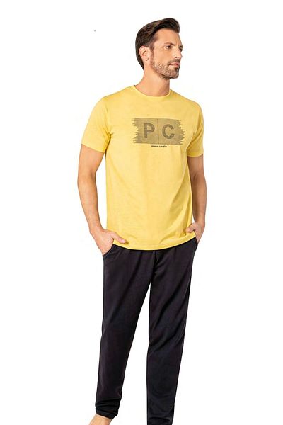 Pierre Cardin Licensed Men's 100% Cotton Round Neck Pierre Cardin Summer T-Shirt/Pajama Set