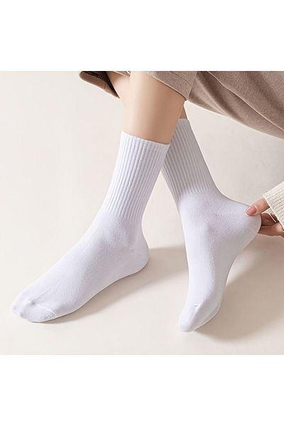 ENFAEL 6 Pack White Unisex College Socks