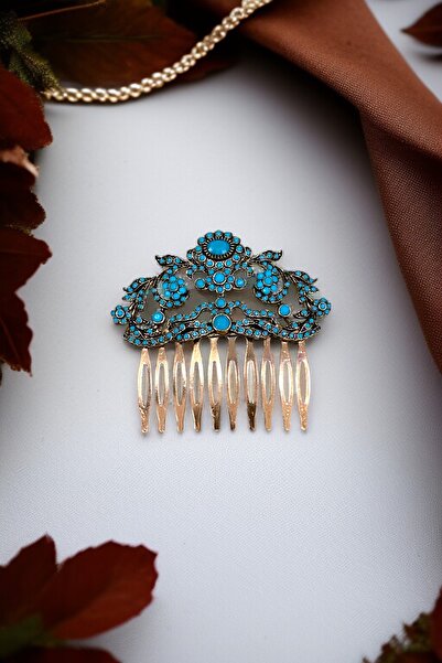 FAYRA ACCESSORIES Vintage Comb Bun Buckle with Crystal Stone