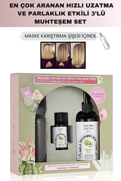 True Bee Daily Dream Series | Hızlı Saç Uzatma Ve Yoğun Parlaklık Etkili Saç Bakım Seti | Grileşmeyi Önleme