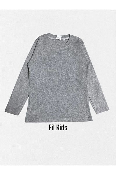 Fil Kids Боди с дълъг ръкав, сив, 100% памук за момиче