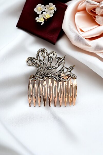 FAYRA ACCESSORIES Vintage Comb Bun Buckle with Crystal Stone
