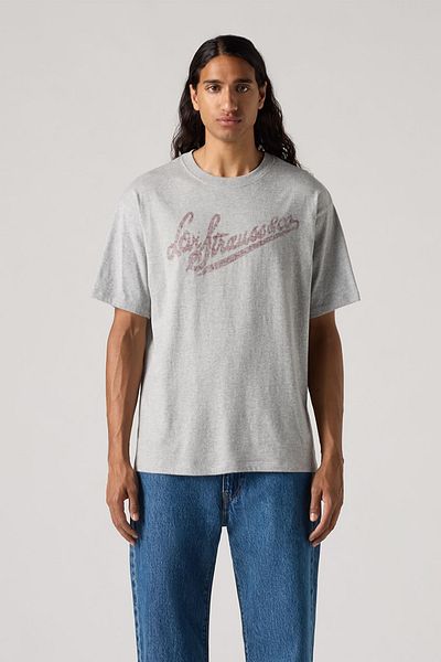Levi's Gray Men's T-Shirt Vintage Fit Graphic Teet Script A9440-0009