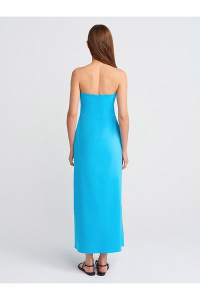 Dilvin 90758 Rochie fără bretele-Turcoaz