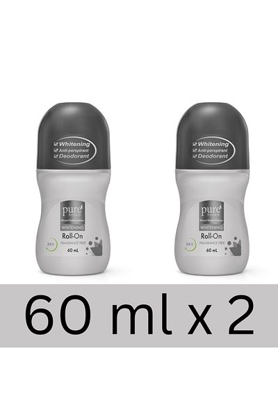 PURE BEAUTY Purebeauty Whitening  Roll-on Fragrance Free 60ml x2
