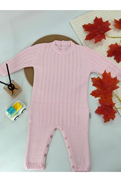 Cloudy Kids Unisex Bebek Düğmeli Bisiklet Yaka Triko Tulum