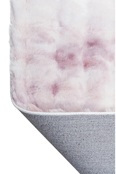 Halımax Ekstra Yumuşak Dokulu Pudra Pembe Bubble Tavşan Tüyü Darcio Dikdörtgen Post Peluş Halı