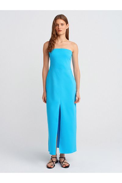 Dilvin 90758 Rochie fără bretele-Turcoaz