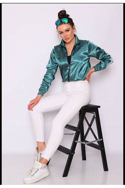 astap White Jeans and Trousers - High Waist Tight Leg, Skinny Fit Gathered Stretchy