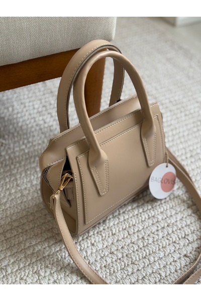 BAGLOVİS Minimal and Elegant Small Mink Women's Shoulder Bag