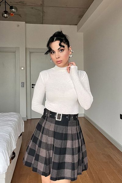 Seda Yalçın Atelier Ecru Stand Collar Transparent Body