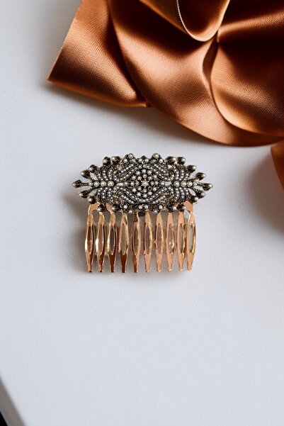 FAYRA ACCESSORIES Vintage Comb Bun Buckle with Crystal Stone