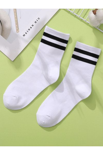 ENFAEL 6 Pack White Unisex College Socks