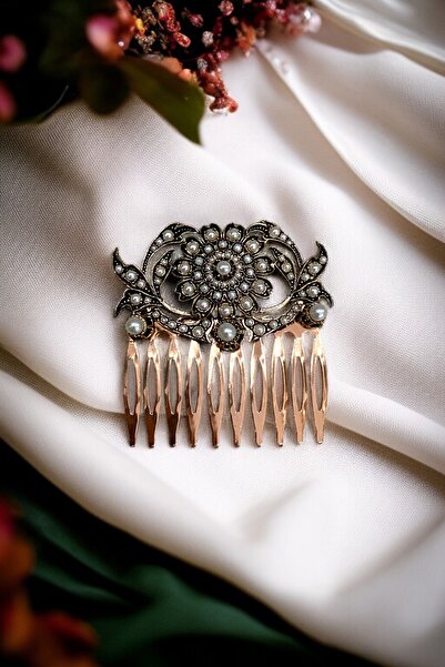 FAYRA ACCESSORIES Vintage Comb Bun Buckle with Crystal Stone