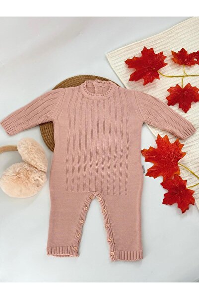 Cloudy Kids Unisex Bebek Düğmeli Bisiklet Yaka Triko Tulum