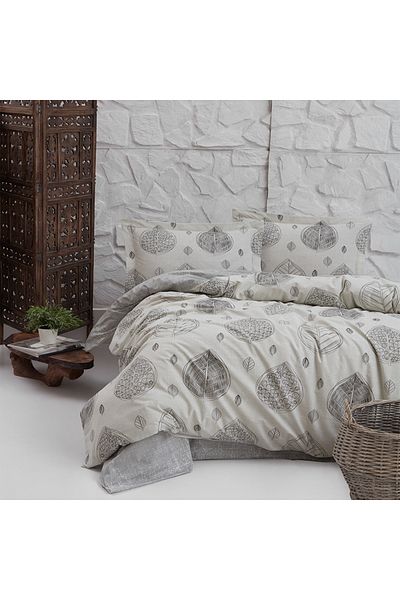 Keep London Σετ παπλωματοθήκης Dolce Sleep Series 100% βαμβακερό διπλό-Γκρι