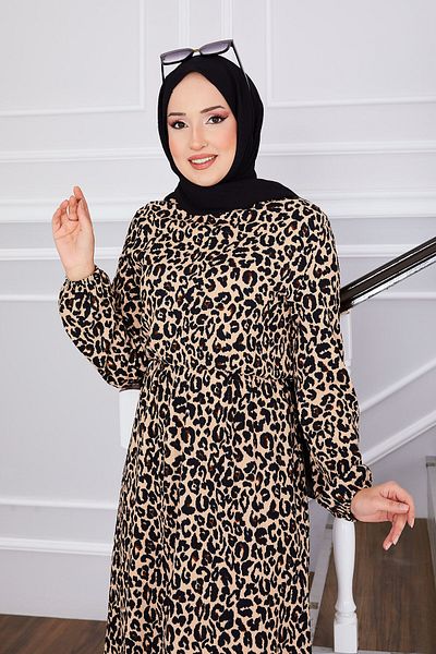 EBRUTESETTÜR Leopard Patterned Wrap Hijab Dress