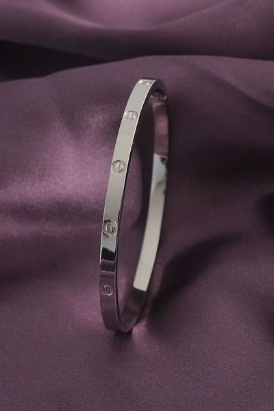 Clariss 316L Steel Silver Color Women's Handcuffs Bracelet